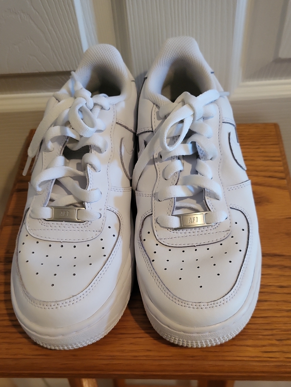 Nike Air Force 1 Low Triple White Sneakers Size 5.5 Y